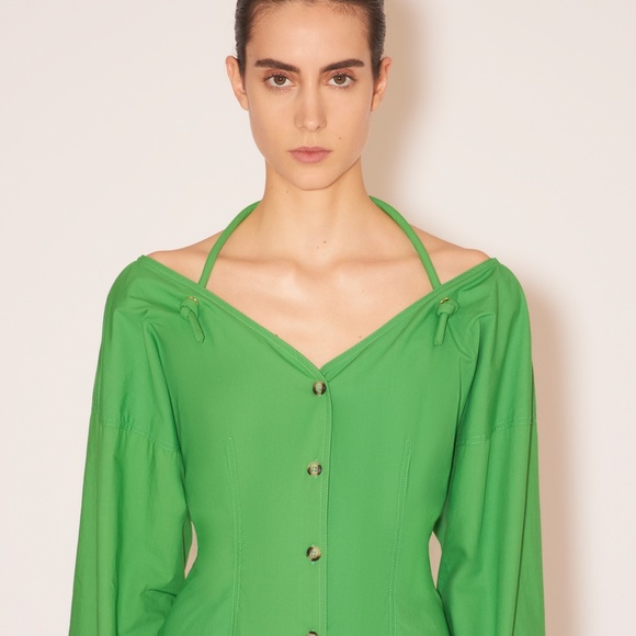 NWT Nanushka Long Sleeve Green Mini Dress size S - Picture 5 of 8